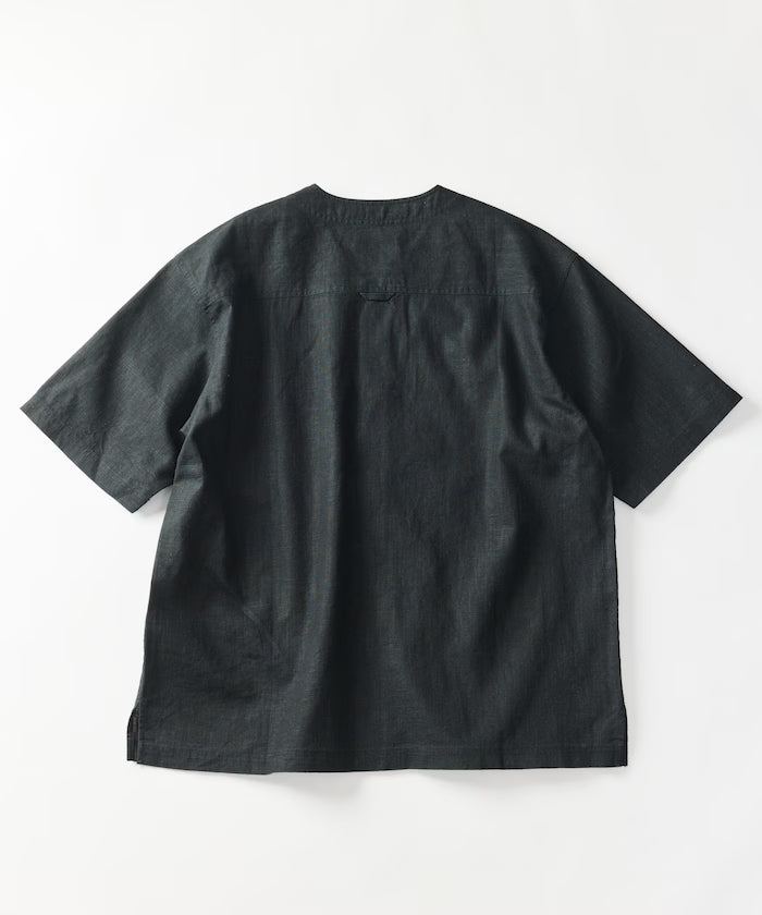 LINEN COTTON V NECK SHIRT