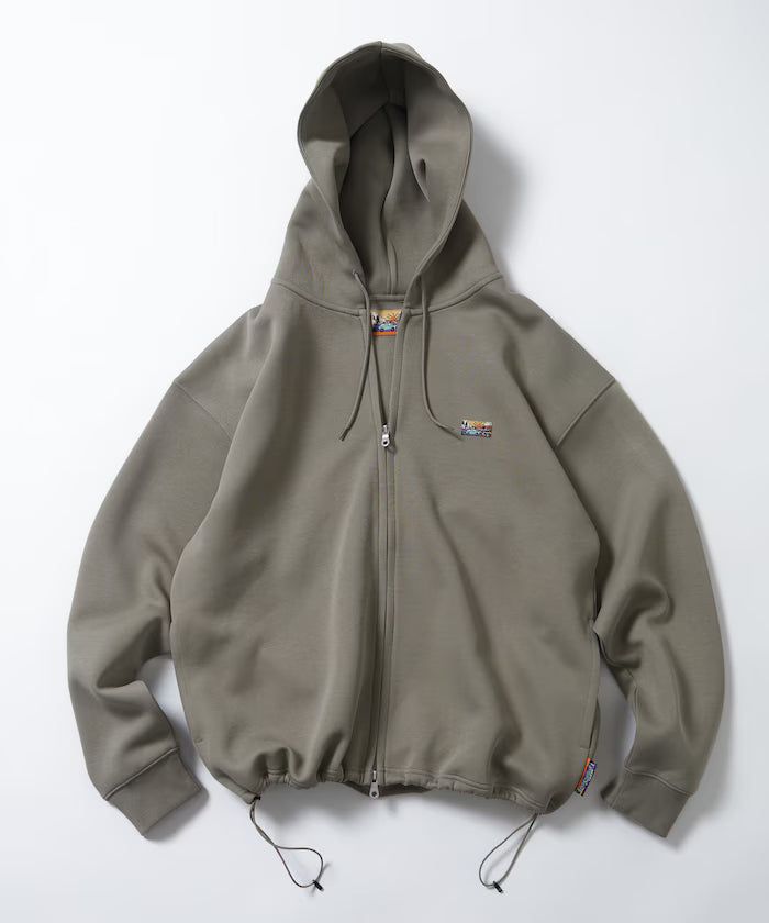 Big Silhouette Spindle Cardboard One Point Logo Sweat Zip-Up Hoodie