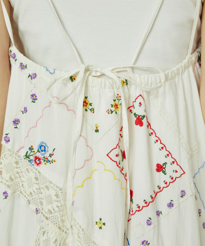 Flower Handkerchief Embroidered Camisole Dress