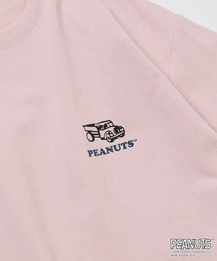 PEANUTS/Peanuts Exclusive Big Silhouette Back Print Crew Neck T-Shirt/HAPPY FUN DAY [Limited Release]