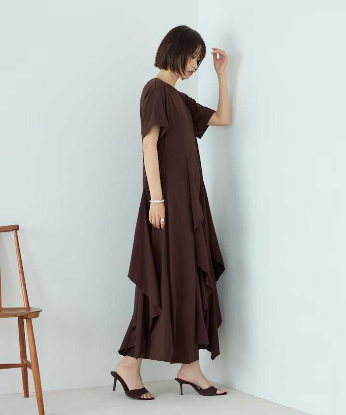 Organic Cotton Draped Flare Dress