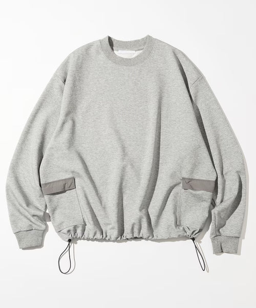 <New Color Added> Side Pocket Spindle Cardboard Crew Neck Sweatshirt - Gray