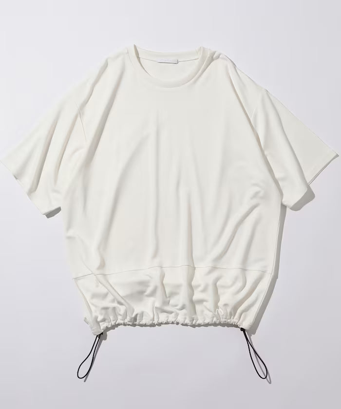 Functional Material Poncho Adjuster T-Shirt / Short Sleeve T-Shirt with Drawcord / Contact Cooling / UV Cut / Quick Dry