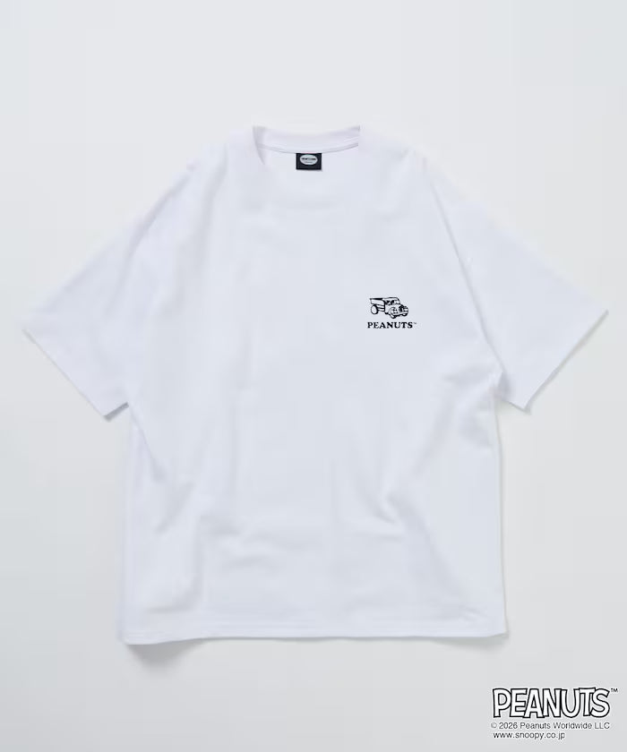 PEANUTS/Peanuts Exclusive Big Silhouette Back Print Crew Neck T-Shirt/HAPPY FUN DAY [Limited Release]