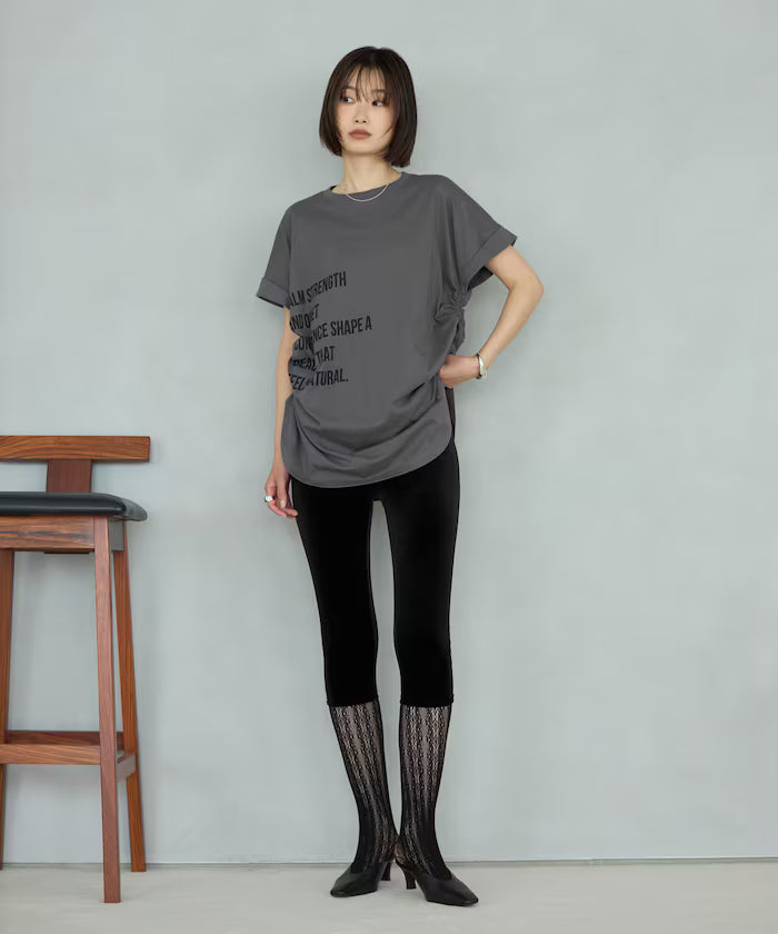 Organic Cotton Shirring Logo T-Shirt