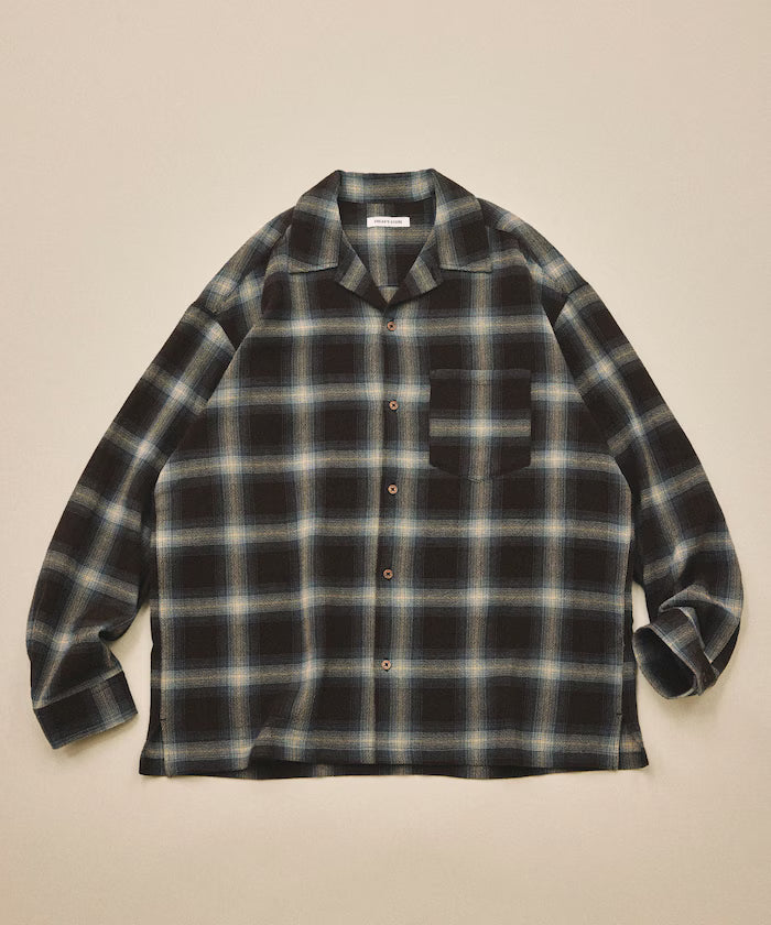 Pre-dyed ombre check sheer shirt relaxed fit