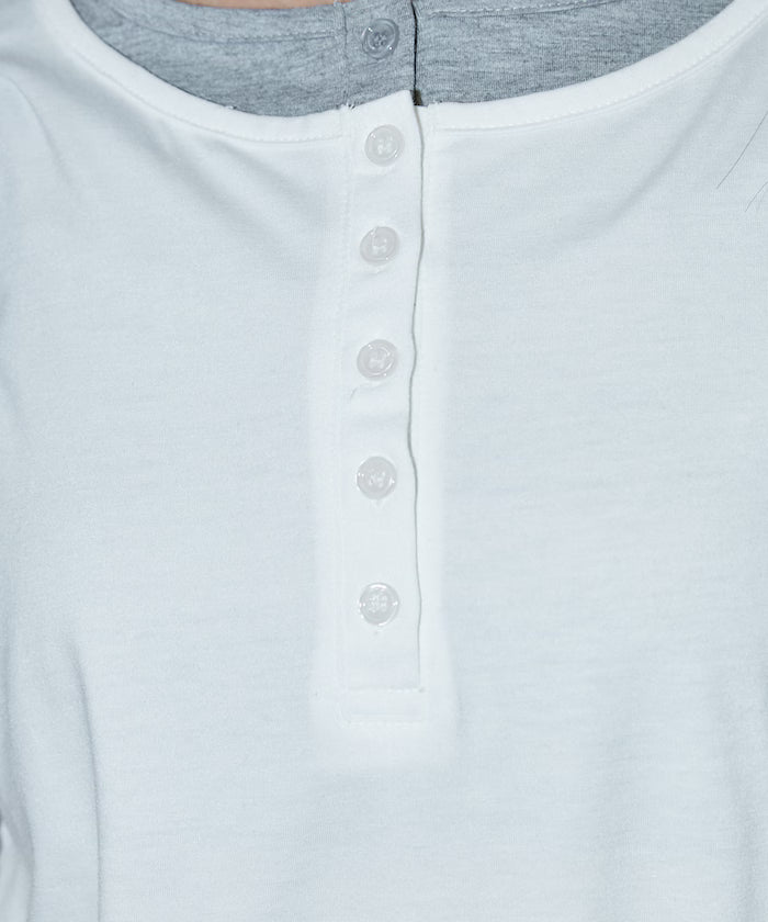 Layered Color Scheme Henley Neck T-Shirt Limited Edition
