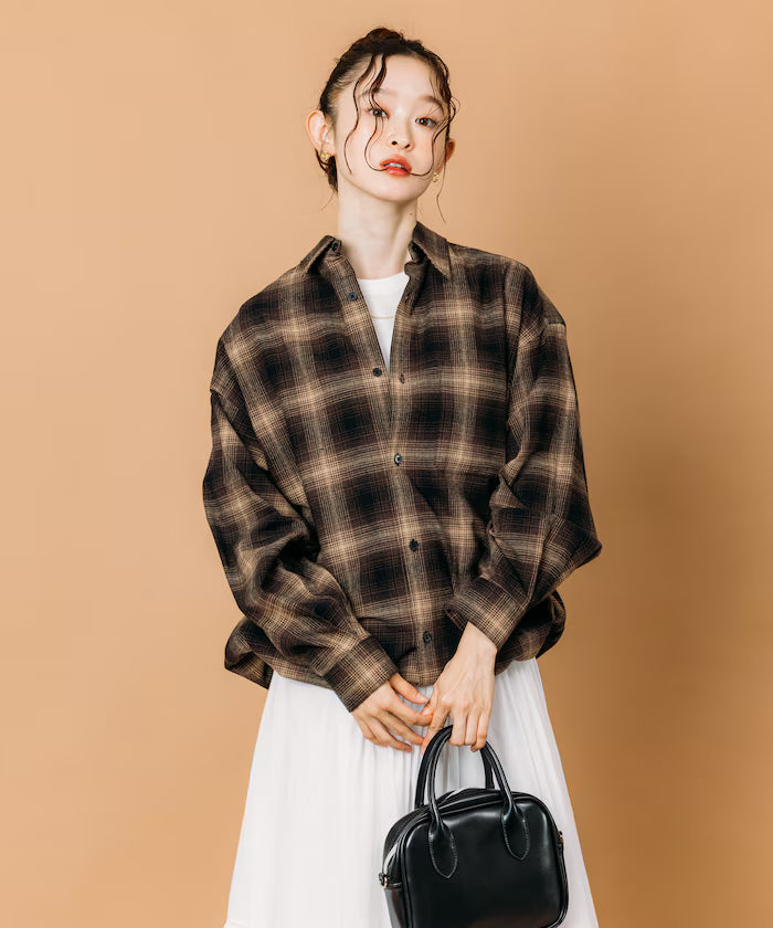 Wide Silhouette Ombre Check Spindle Shirt [Limited Edition]