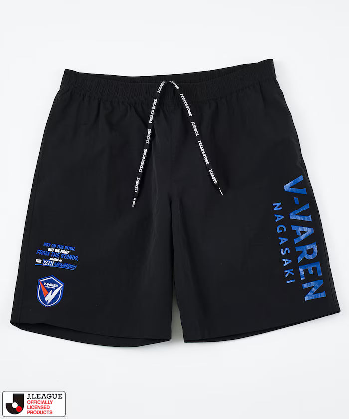 [May 15 12:00 Sale Start] J.LEAGUE × FREAK'S STORE Special Order SUPPORTERS NYLON SHORTS [V-Varen Nagasaki] - Black