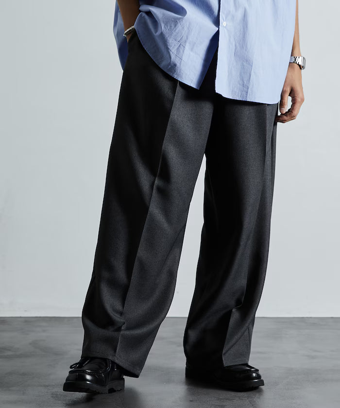 Wide Silhouette Staple Twill Easy Slacks/Wide Slacks [Limited Edition]