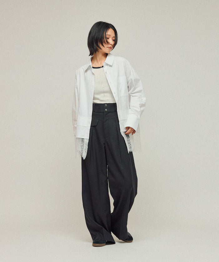 Oversized Lace Layered Shirt
