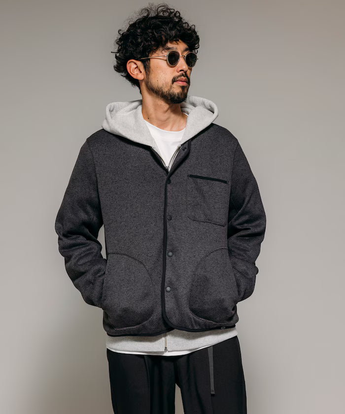 Relaxed Fit Knit Fleece Cardigan