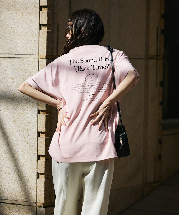 Big Silhouette Back Print Crew Neck T-Shirt / The Sound Brings 【Limited Edition】
