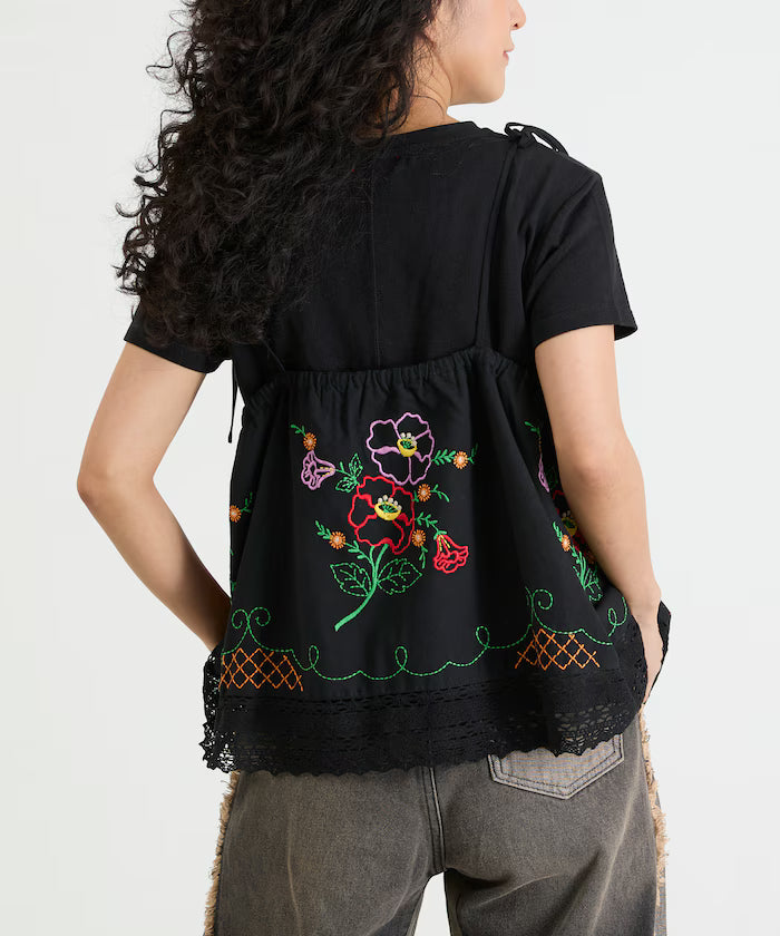 India Shoulder Ribbon Embroidered Remake Style Camisole