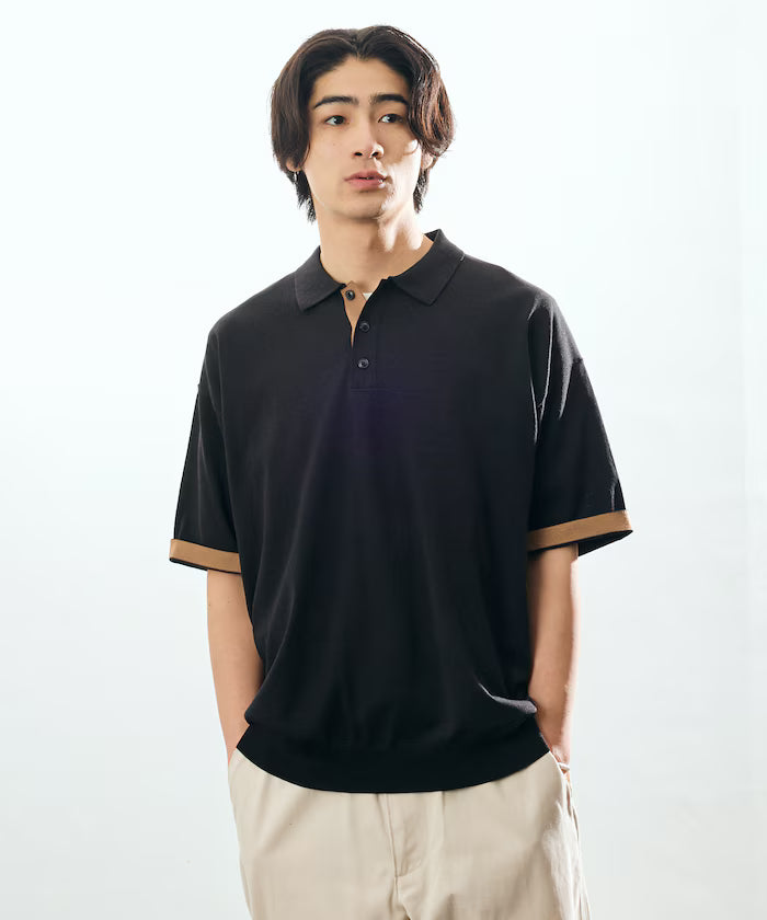 Relax Fit Relax Fit Cool Touch Color Block Knit Polo Shirt [Limited Edition]