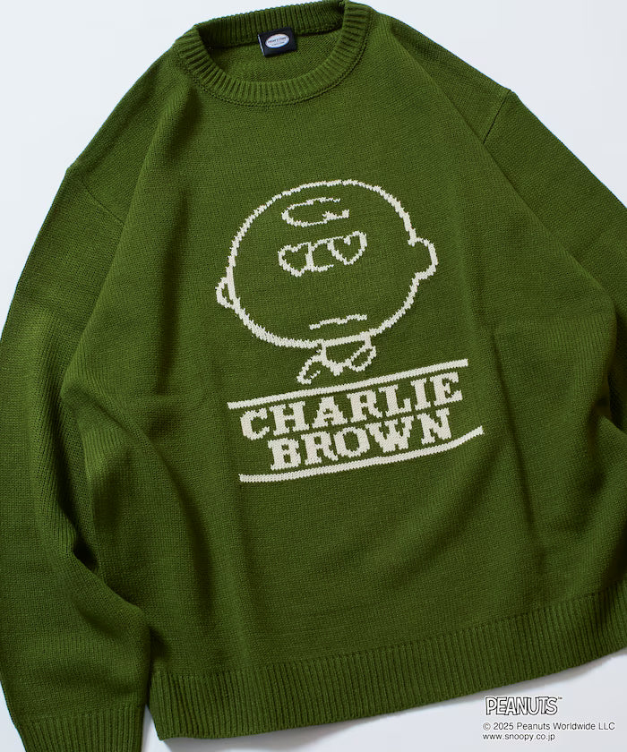 PEANUTS/Peanuts Exclusive Relaxed Fit Jacquard Crewneck Knit / Charlie Brown [Limited Edition]