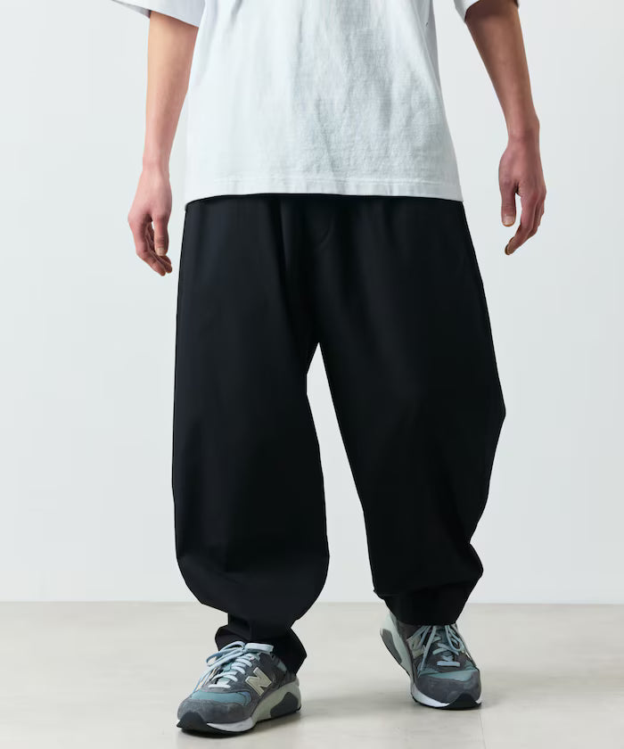 Wide Silhouette Ankle Tuck Chef Pants / Easy Pants [Limited Edition] - Black
