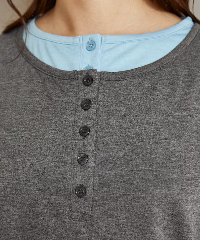 Henry Neck Layered Long Sleeve T Limited Edition