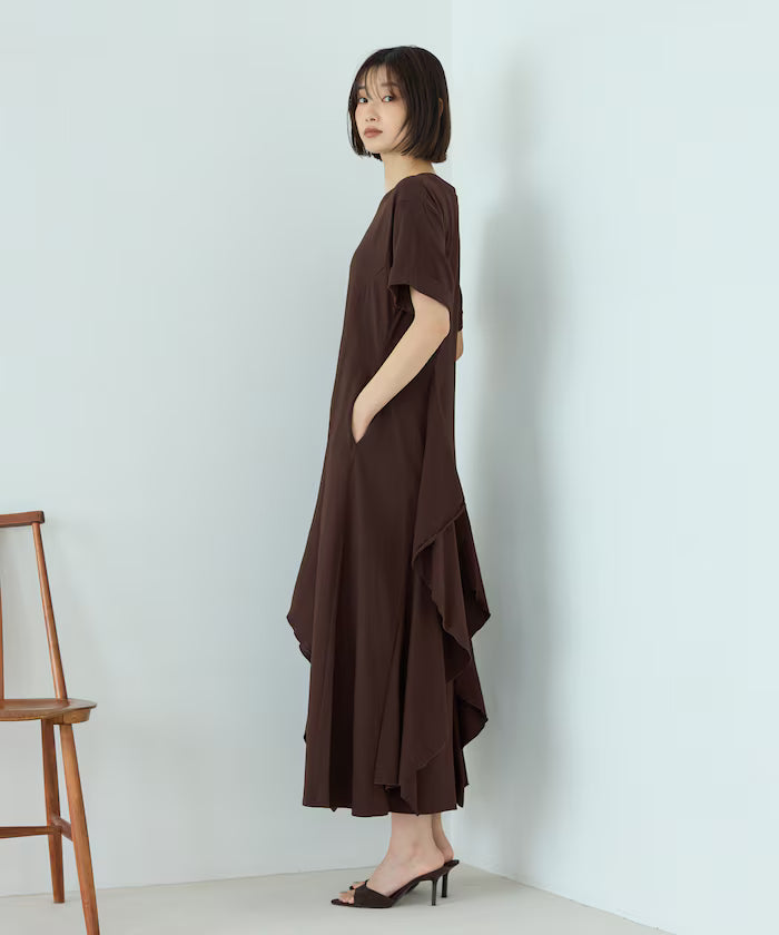Organic Cotton Draped Flare Dress