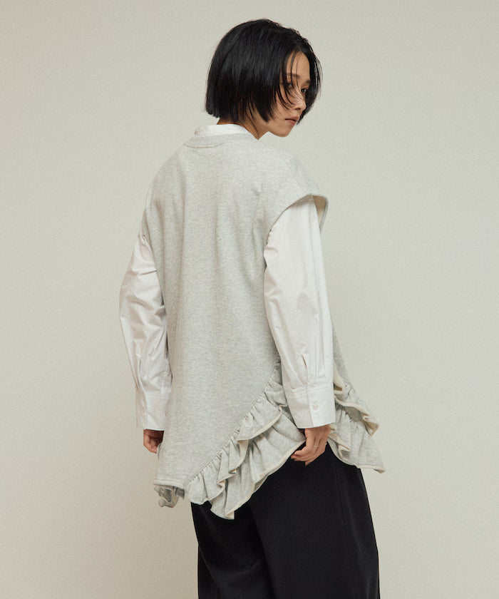 Organic Cotton Frill Hem Top / Relaxed Fit / French Terry Sweat / Best