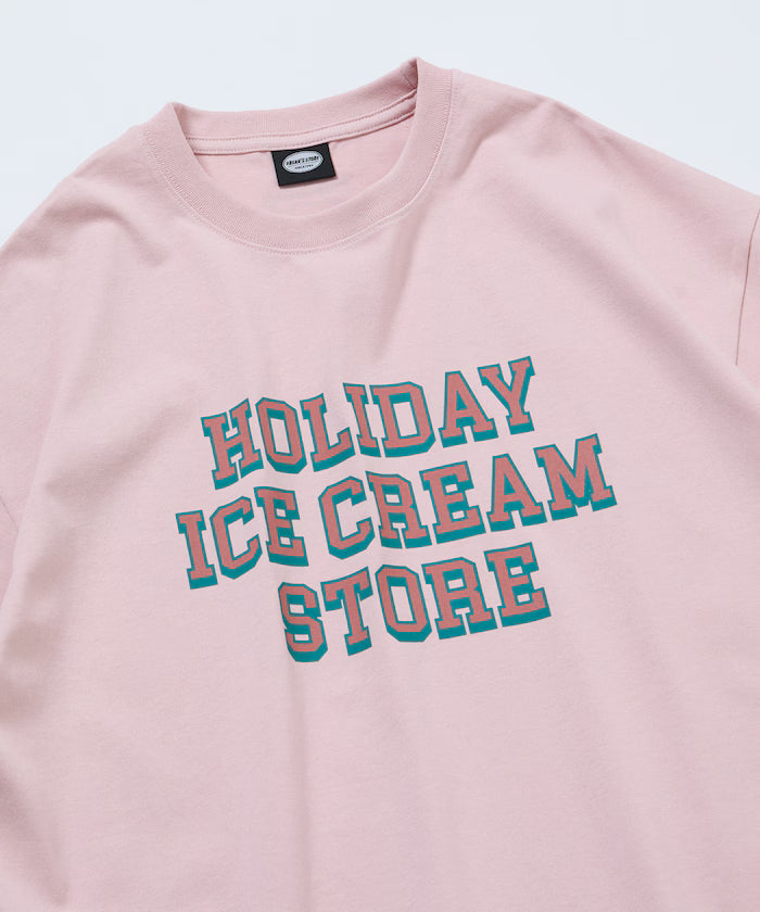 HOLIDAY ICECREAM×FREAK'S STORE Limited Edition Big Silhouette College Print Crew Neck T-Shirt