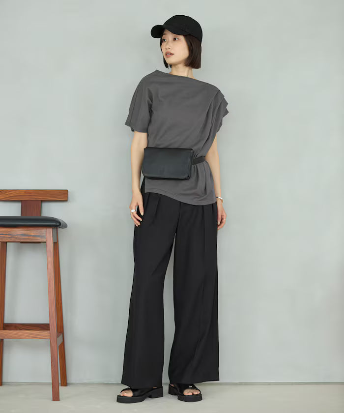 Organic Cotton Asymmetrical Draped Top