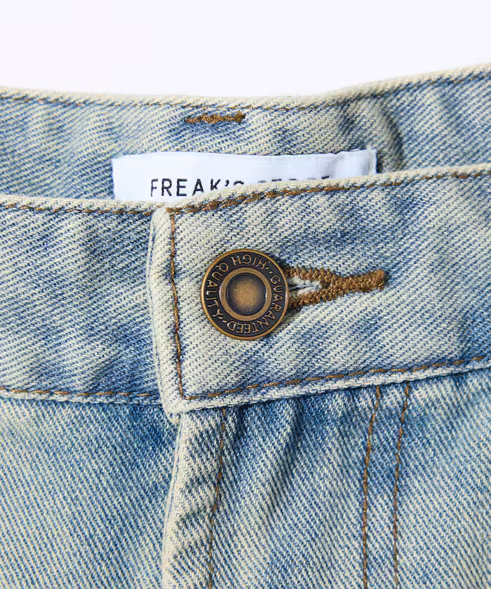 Wide Silhouette Vintage Processed Cropped Curve Denim Shorts