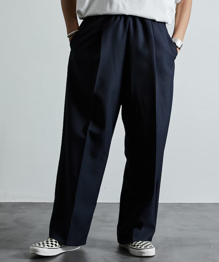 Wide Silhouette Staple Twill Easy Slacks/Wide Slacks [Limited Edition]