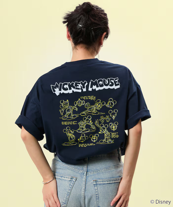 Limited Edition DISNEY Mickey Mouse Monochrome Back Print Crew Neck T-Shirt