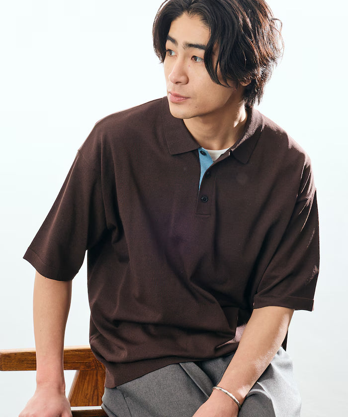 Relax Fit Relax Fit Cool Touch Color Block Knit Polo Shirt [Limited Edition]