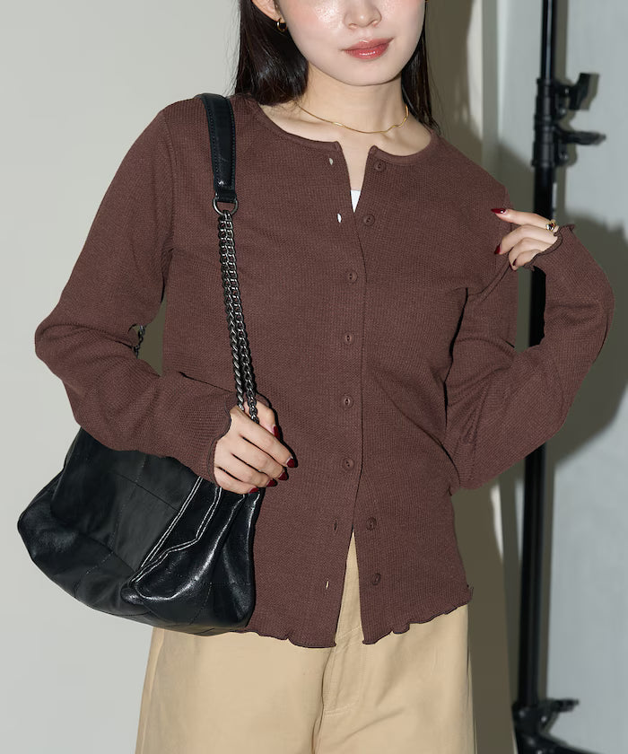 Mini Waffle Mellow Cardigan Limited Edition - Brown