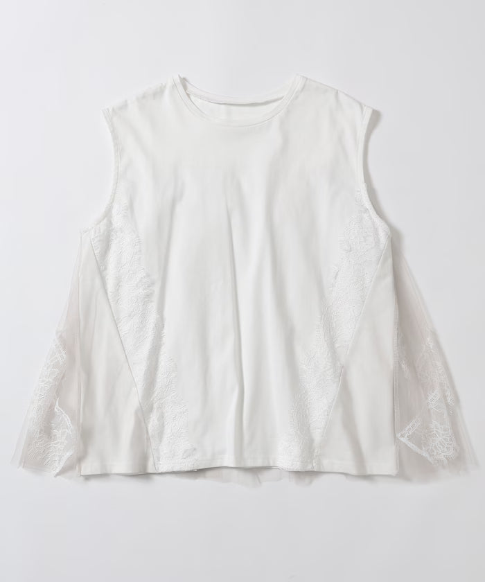 Organic Cotton Tulle Lace Docking Top