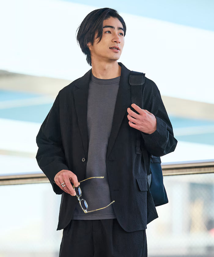 AiRide/AiRide Relax Fit Seersucker Setup/Tailored Jacket/Wide Slacks/Quick Dry/UV Cut 【Limited Release】