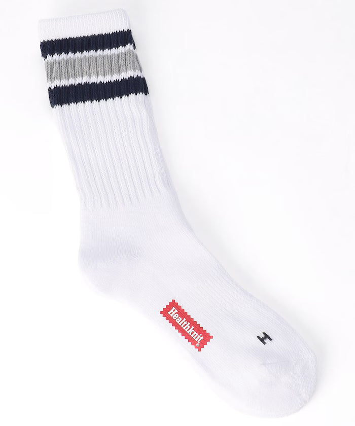 Custom Color 3 Line Crew Socks (Fits 25.0-27.0cm)