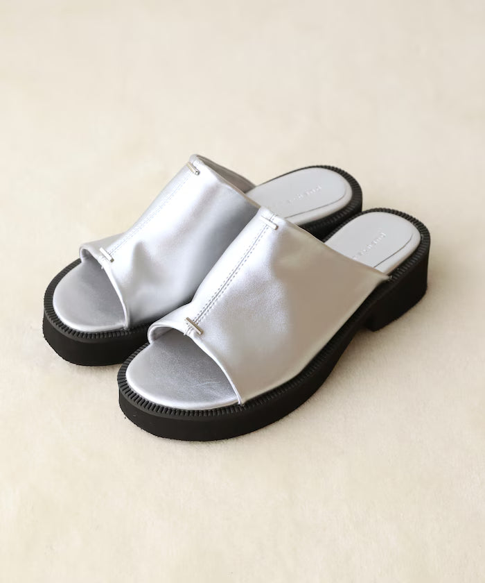 Point Silver Covered Sandals