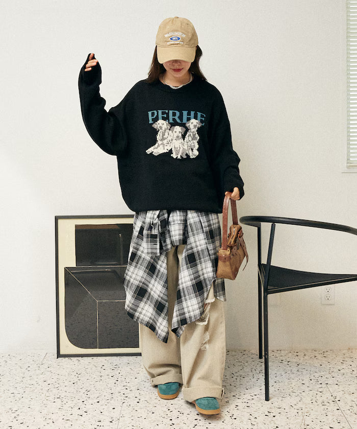 Dalmatian Dog Design Jacquard Knit Limited Edition