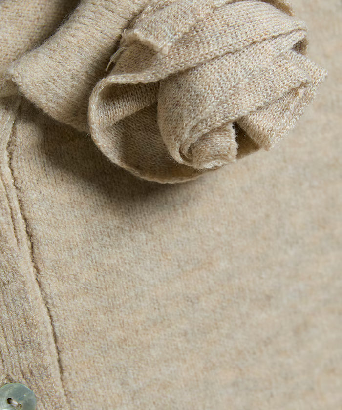Polo knit pullover with flower motif - limited edition