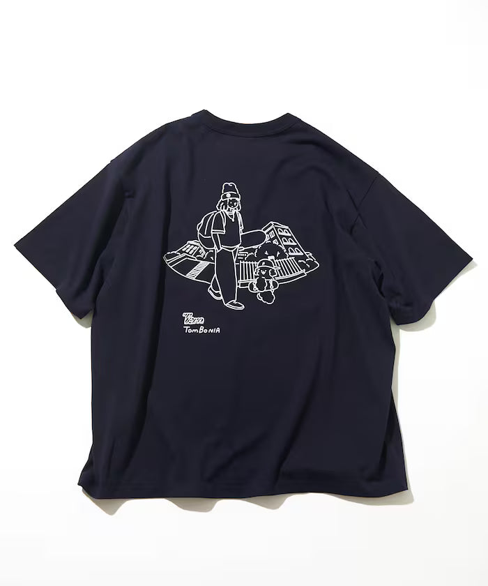 tombonia/Tombonia Back Print Crew Neck Pocket T-Shirt/Skate Boy