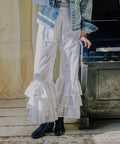 vintage lace tablecloth remake easy pants - White