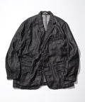 French Linen Denim Tailored Jacket - Black