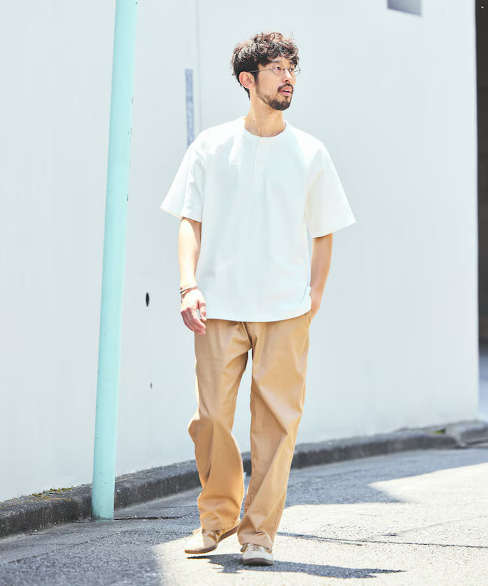 HEAVY WEIGHT/Heavy Weight Short Sleeve Henley Neck T-shirt/10.5 oz