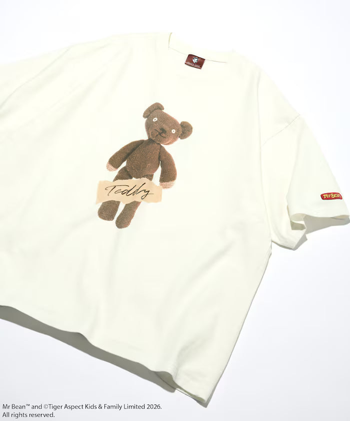Mr. Bean Teddy Tee / Teddy Design Crew Neck T-Shirt - White