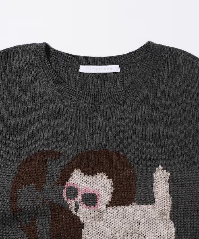 Sweat-like Animal Jacquard Knit