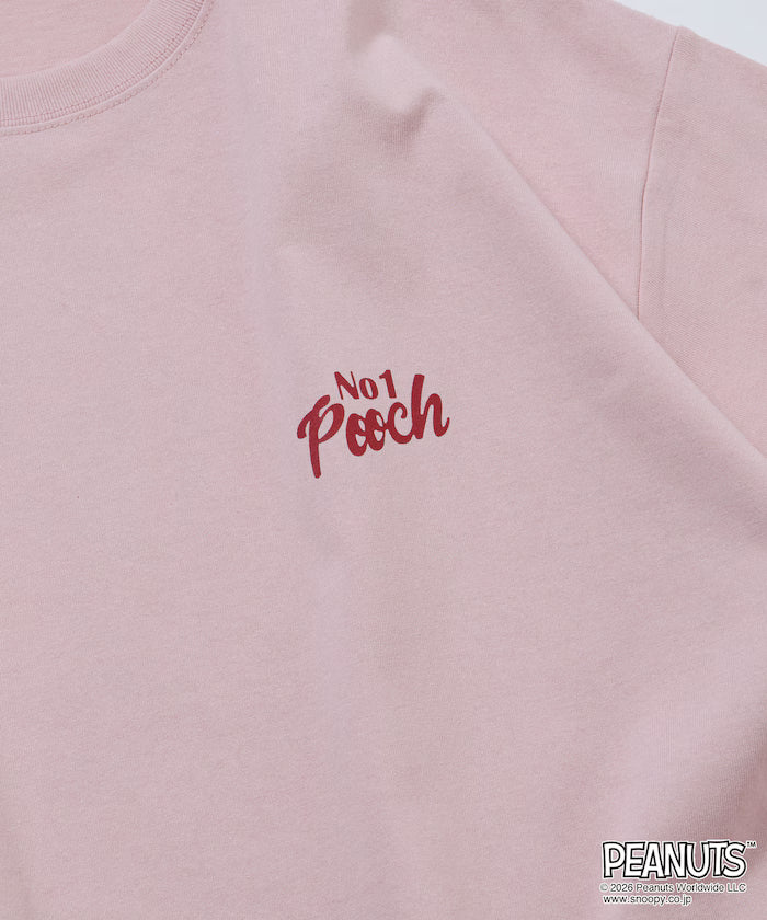 PEANUTS/Peanuts Exclusive Big Silhouette Back Print Crew Neck T-Shirt/POOCH [Limited Edition]
