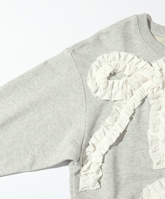 Organic Cotton Gather Ribbon Sweat / Relaxed Fit / French Terry Sweat