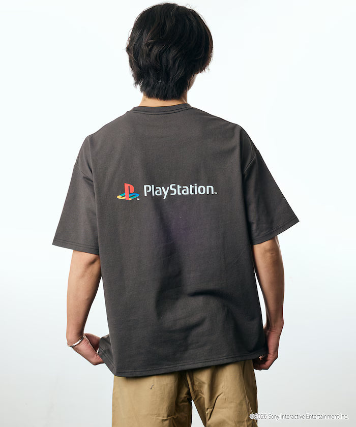 Big Silhouette Crew Neck Print T-shirt/PlayStation Sarugatchi/WHAT IS A PIPOSARU 【Limited Edition】