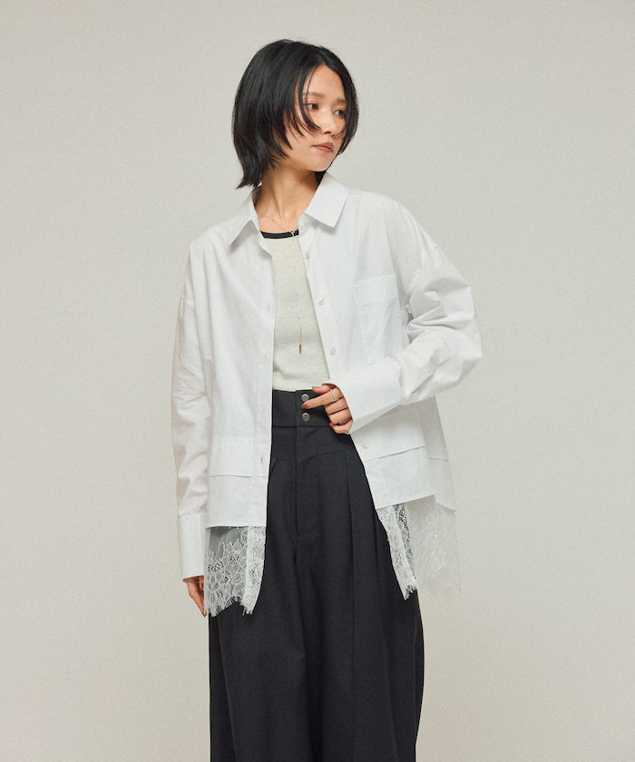 Oversized Lace Layered Shirt
