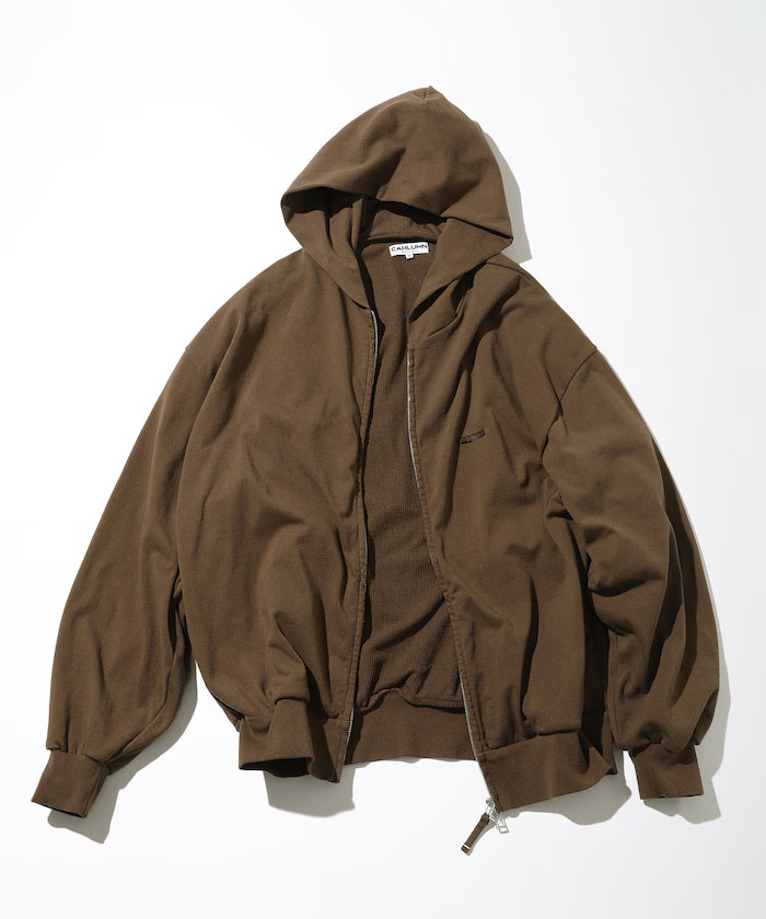 Heavy Weight Jersey Thermal Lined Zip Hoodie - Brown