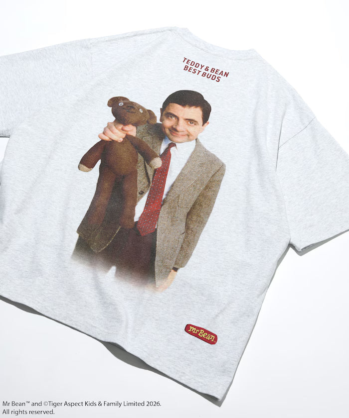 Mr. Bean Back Print Tee / Teddy & Bean Back Print T-shirt - Light Gray