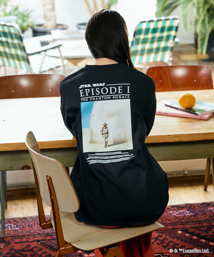 STAR WARS EPISODE 1/Star Wars Exclusive Big Silhouette Back Print Crew Neck T-shirt 【Limited Edition】